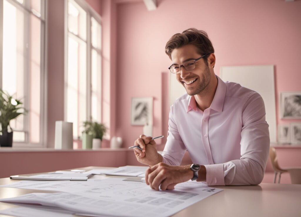 Hombre analizando un plan de negocios que funciona.